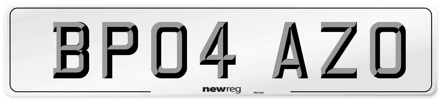 BP04 AZO Number Plate from New Reg